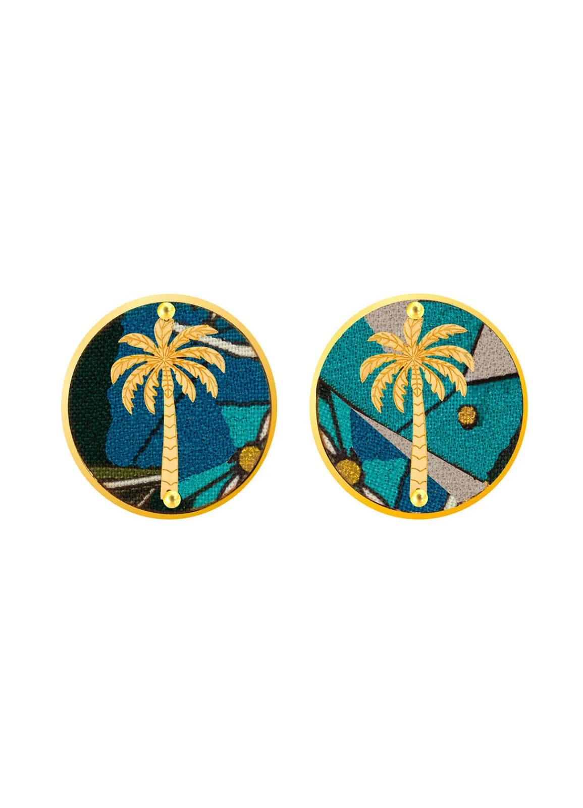 Lebole Maison Orecchini Palma Clips Tondo Azzurro