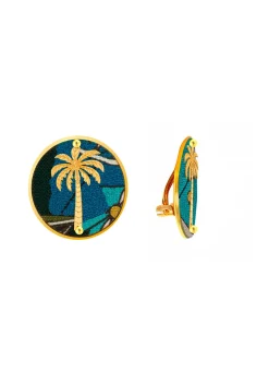 Lebole Maison Orecchini Palma Clips Tondo Azzurro