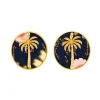 Lebole Maison Orecchini Palma Clips Tondo Blu