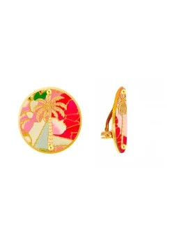 Lebole Maison Orecchini Palma Clips Tondo Fucsia