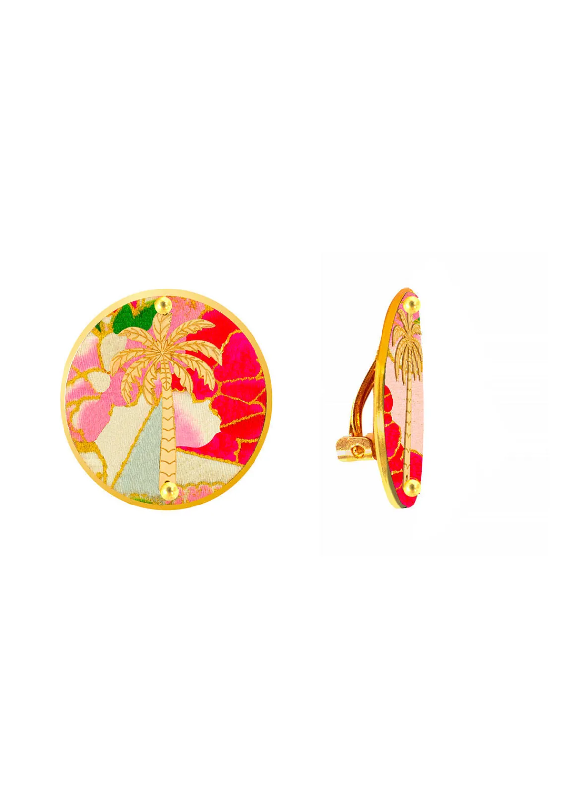 Lebole Maison Orecchini Palma Clips Tondo Fucsia