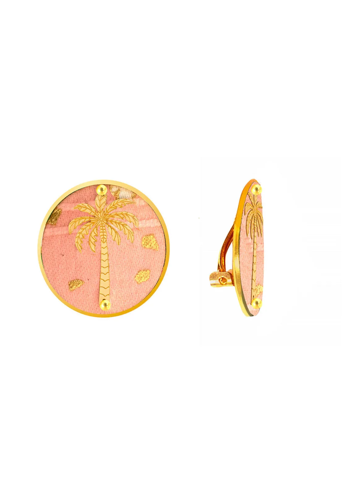 Lebole Maison Orecchini Palma Clips Tondo Rosa