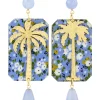Lebole Maison Orecchini Palma Fiori Celeste Sfaccettato
