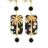 Lebole Maison Orecchini Palma Fiori Mini Nero