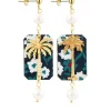 Lebole Maison Orecchini Palma Fiori Mini Perla Scuro