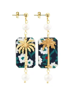 Lebole Maison Orecchini Palma Fiori Mini Perla Scuro