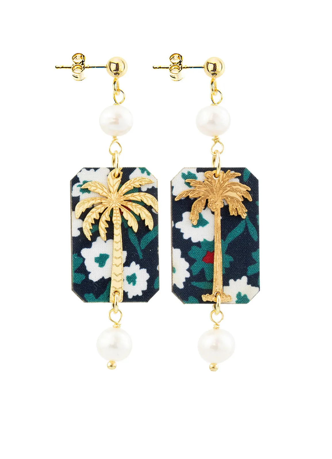 Lebole Maison Orecchini Palma Fiori Mini Perla Scuro