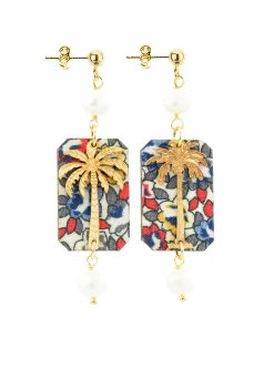 Lebole Maison Orecchini Palma Fiori Mini Perla Chiaro