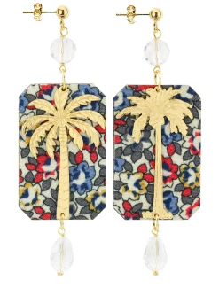 Lebole Maison Orecchini Palma Fiori Trasparente