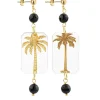Lebole Maison Orecchini Palma Plexiglass Mini Trasparente Nero