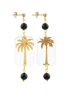 Lebole Maison Orecchini Palma Plexiglass Mini Trasparente Nero