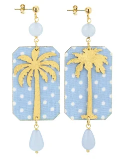 Lebole Maison Orecchini Palma Pois Celeste