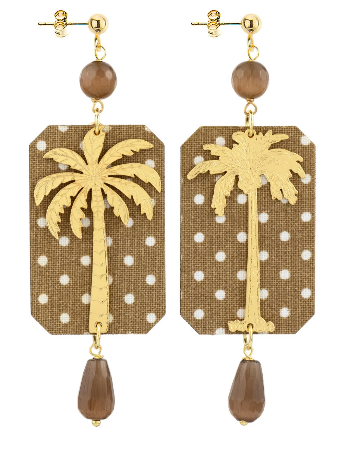Lebole Maison Orecchini Palma Pois Marrone