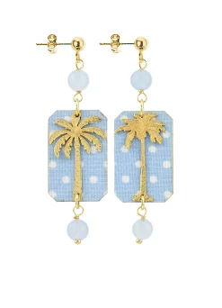 Lebole Maison Orecchini Palma Pois Mini Celeste