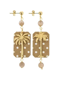 Lebole Maison Orecchini Palma Pois Mini Marrone