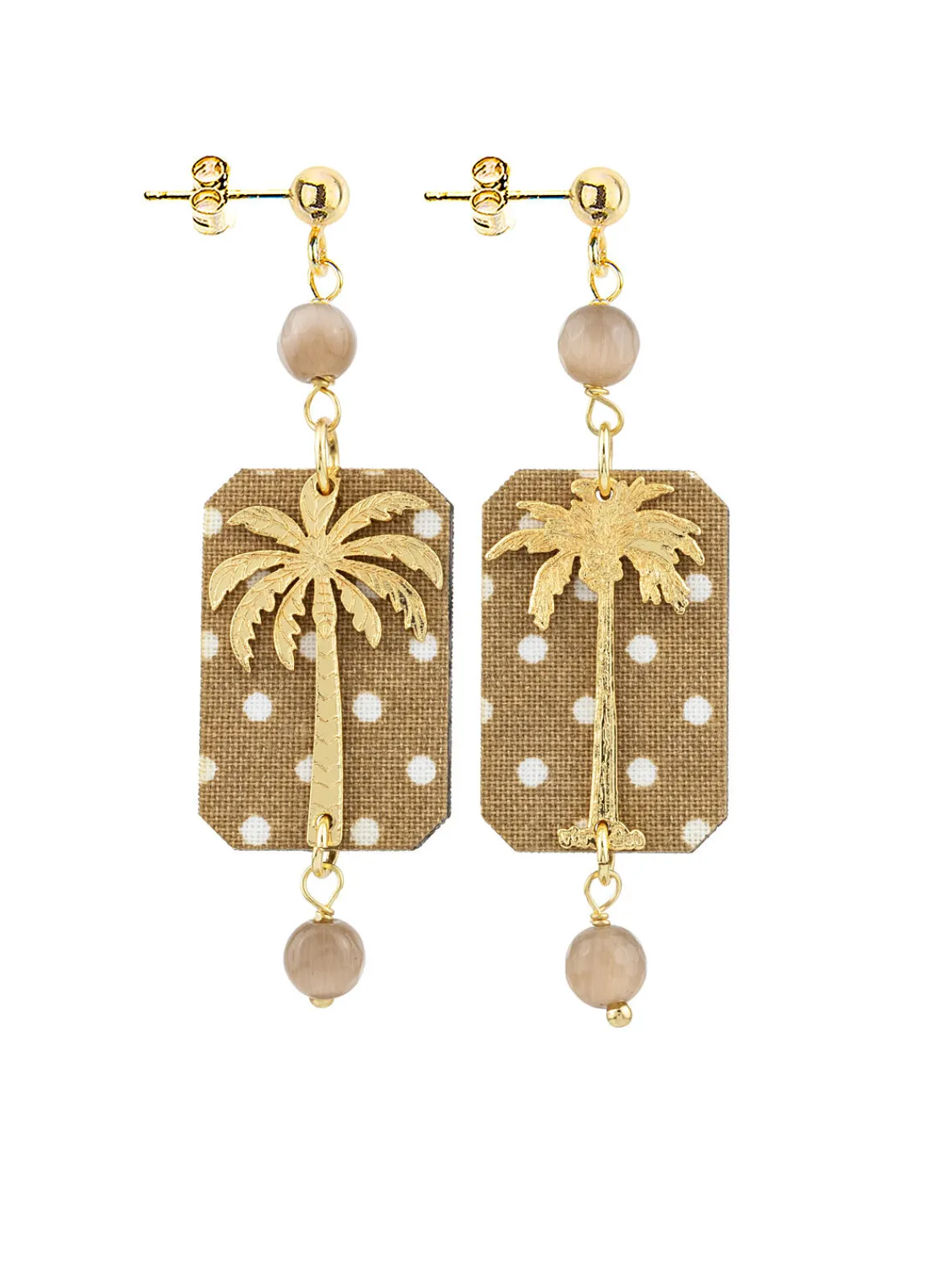 Lebole Maison Orecchini Palma Pois Mini Marrone
