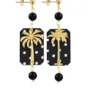 Lebole Maison Orecchini Palma Pois Mini Nero