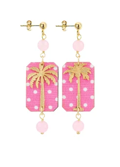 Lebole Maison Orecchini Palma Pois Mini Rosa Fluo