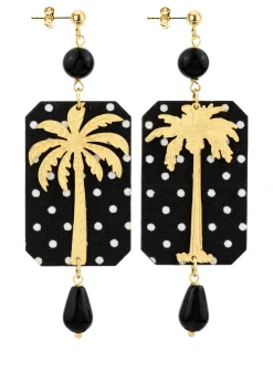 Lebole Maison Orecchini Palma Pois Nero