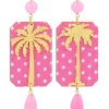 Lebole Maison Orecchini Palma Pois Rosa Fluo
