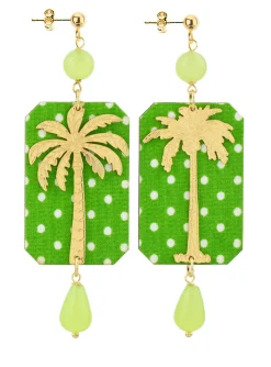 Lebole Maison Orecchini Palma Pois Verde Prato