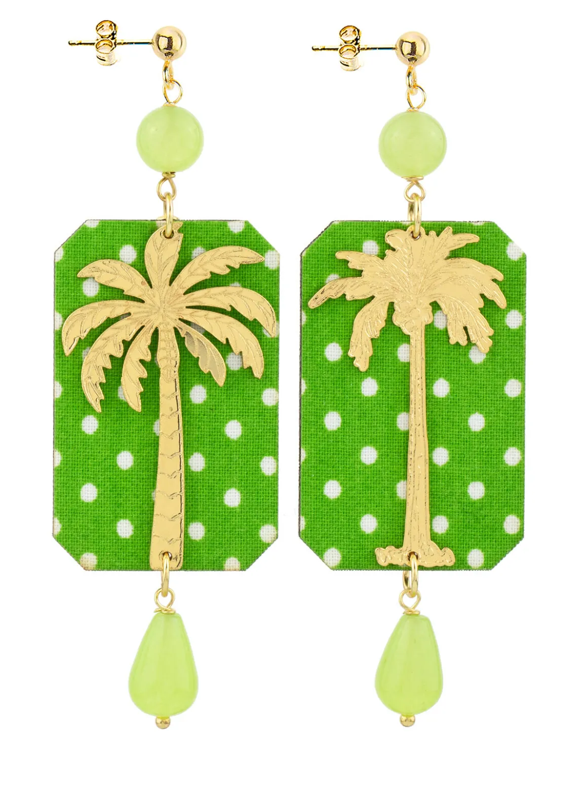 Lebole Maison Orecchini Palma Pois Verde Prato