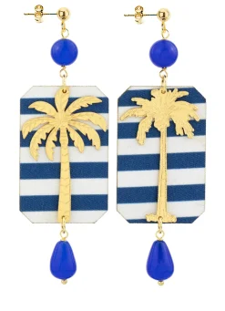 Lebole Maison Orecchini Palma Righe Blu
