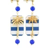 Lebole Maison Orecchini Palma Righe Mini Blu
