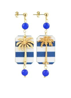 Lebole Maison Orecchini Palma Righe Mini Blu