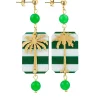 Lebole Maison Orecchini Palma Righe Mini Verde