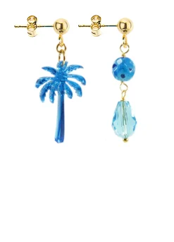 Lebole Maison Orecchini Palma Specchio Mini Azzurro