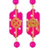 Lebole Maison Orecchini Pois Quadrifoglio E Nodo Mini Fucsia