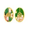 Lebole Maison Orecchini Quadrifoglio E Nodo Verde
