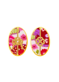 Lebole Maison Orecchini Quadrifoglio E Nodo Fucsia