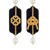 Lebole Maison Orecchini Quadrifoglio E Nodo Plexi Nero Mini Perla