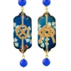 Lebole Maison Orecchini Quadrifoglio E Nodo Mini Blu