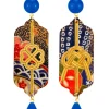 Lebole Maison Orecchini Quadrifoglio E Nodo Blu
