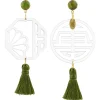 Lebole Maison Orecchini Shou Plexi Trasparente Nappa Verde Oliva