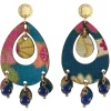Lebole Maison Orecchini Tan Mono Ovale Blu
