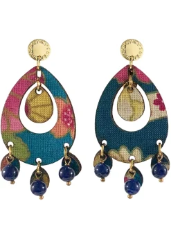 Lebole Maison Orecchini Tan Mono Ovale Blu