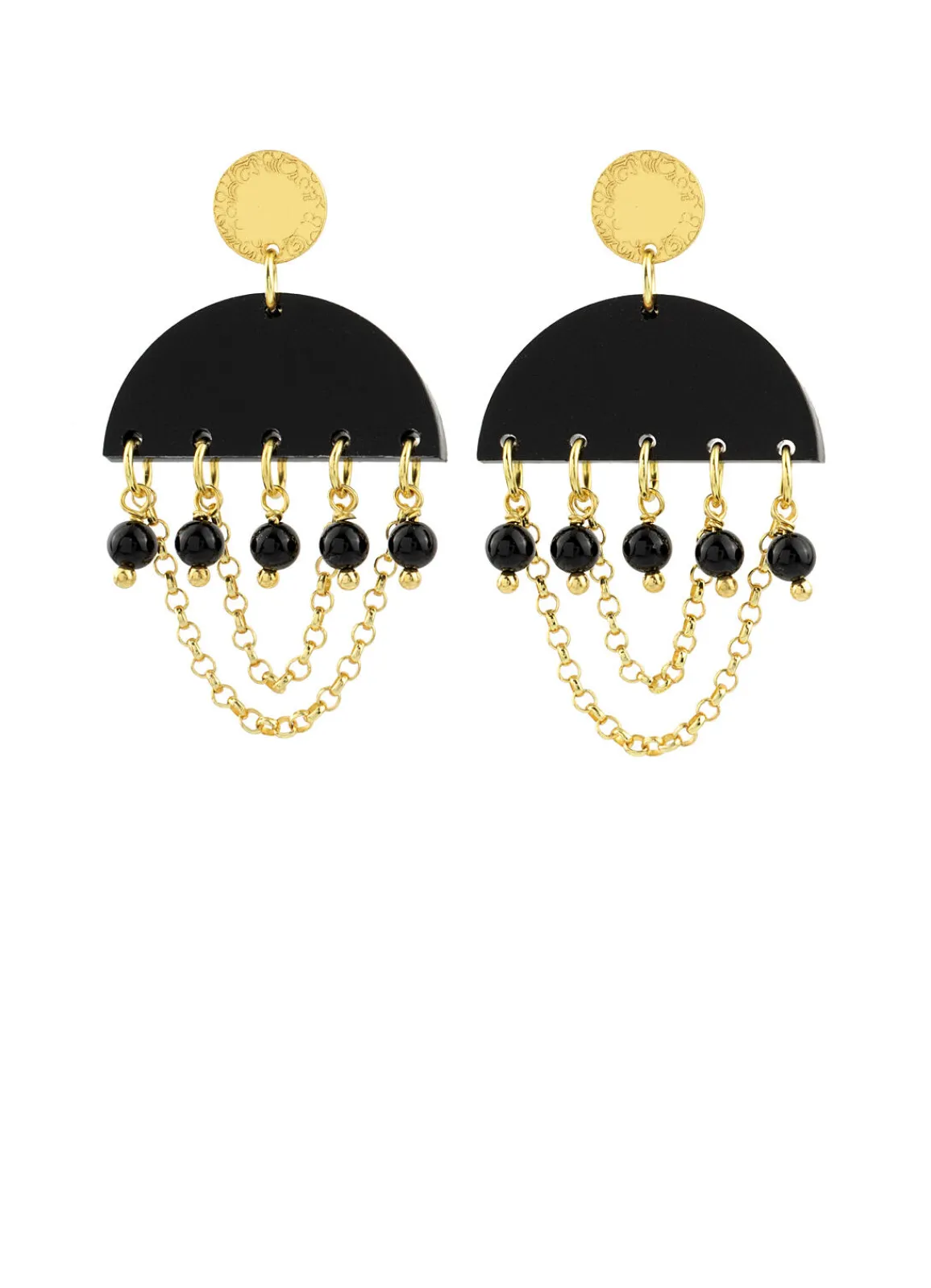 Lebole Maison Orecchini Tan Mono Semicerchio Mini Plexi Nero