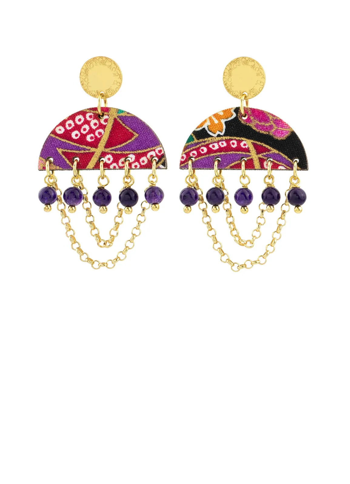Lebole Maison Orecchini Tan Mono Semicerchio Mini Viola