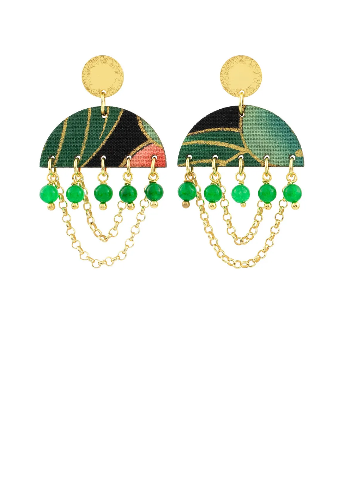 Lebole Maison Orecchini Tan Mono Semicerchio Mini Verde