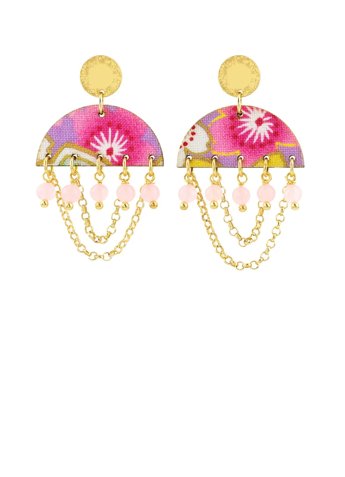 Lebole Maison Orecchini Tan Mono Semicerchio Mini Rosa