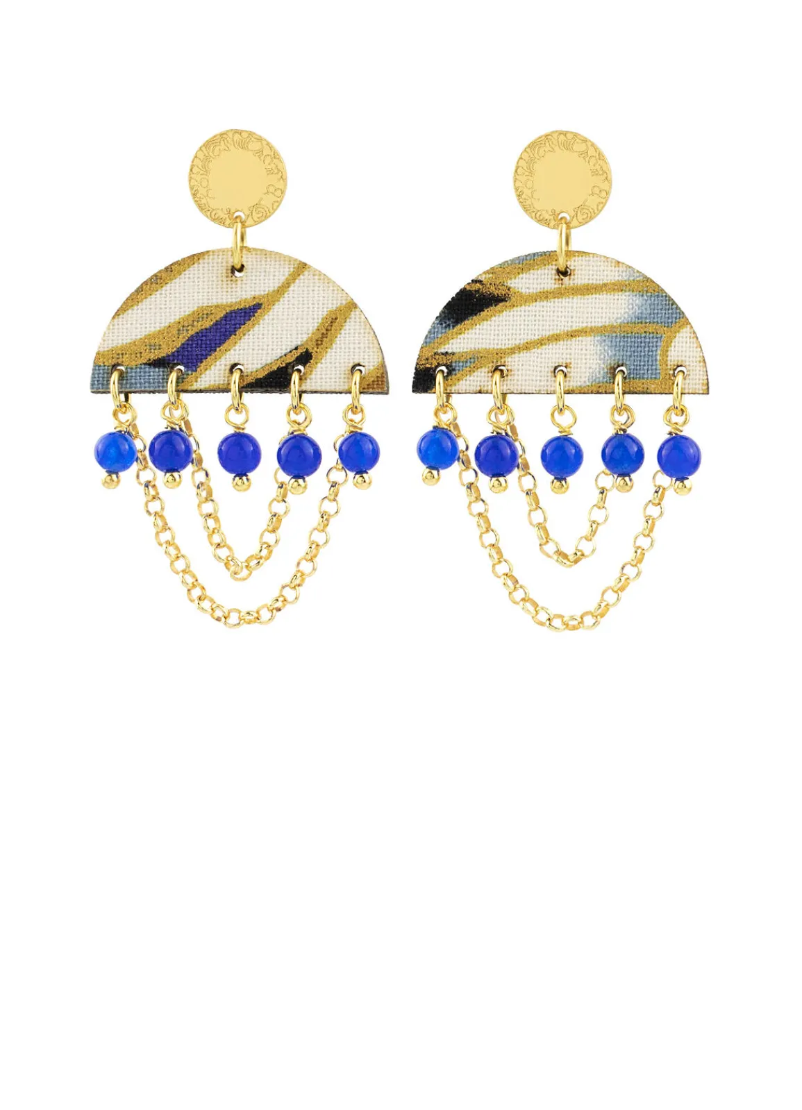 Lebole Maison Orecchini Tan Mono Semicerchio Mini Blu