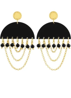 Lebole Maison Orecchini Tan Mono Semicerchio Plexi Nero