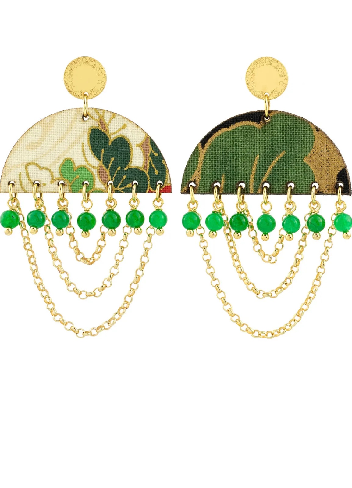 Lebole Maison Orecchini Tan Mono Semicerchio Verde