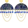 Lebole Maison Orecchini Tan Mono Semicerchio Blu