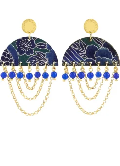 Lebole Maison Orecchini Tan Mono Semicerchio Blu