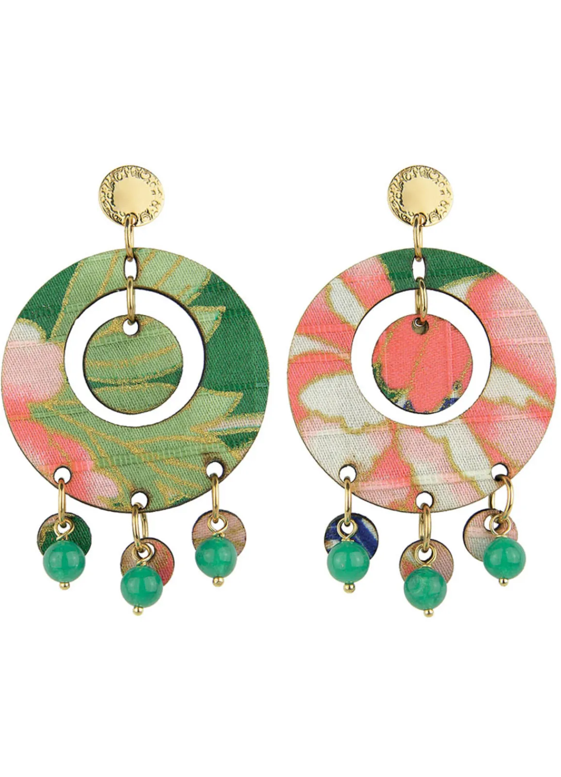 Lebole Maison Orecchini Tan Mono Tondo Verde